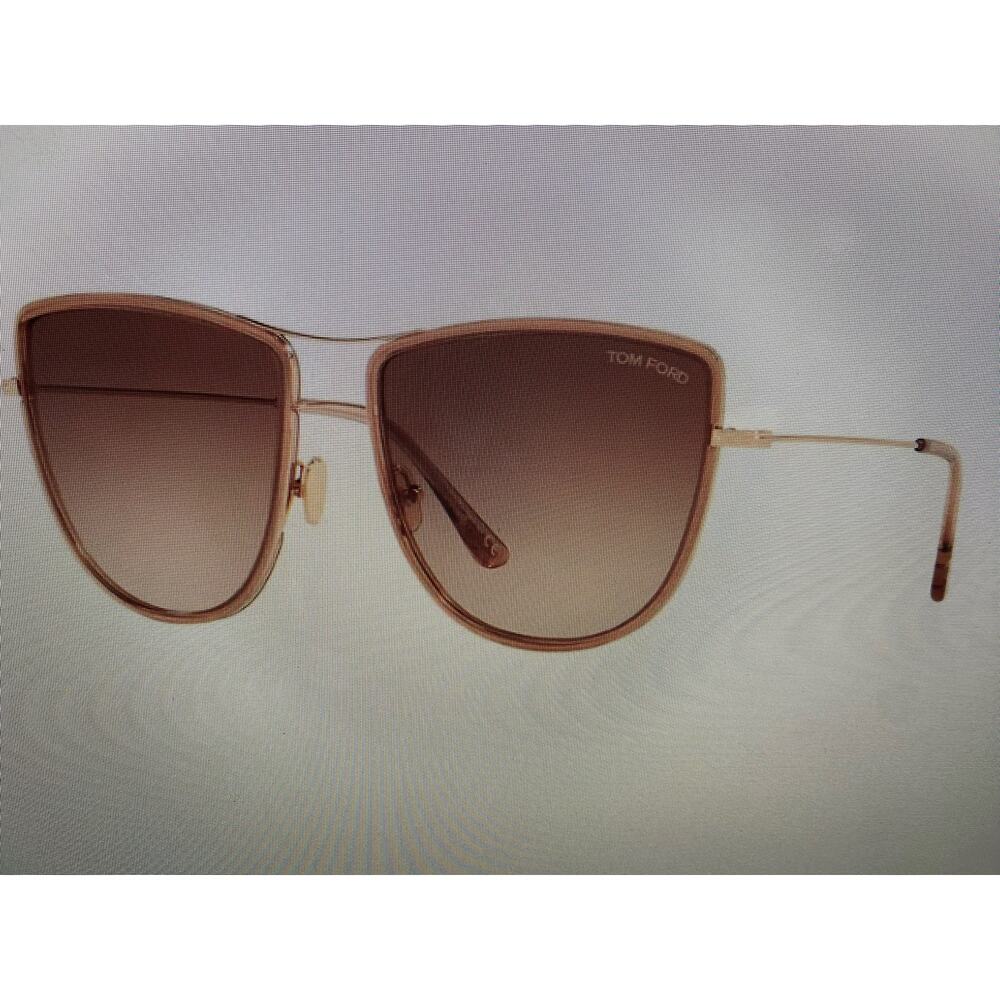 Tom Ford Rose Gold Frame Gradient Brown Lenses Sunglasses